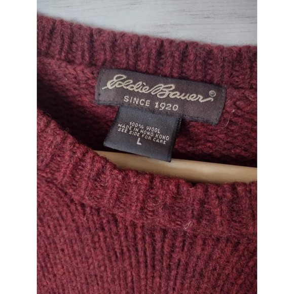 Eddie Bauer Vintage 100% Wool Sweater L - Picture 3 of 8